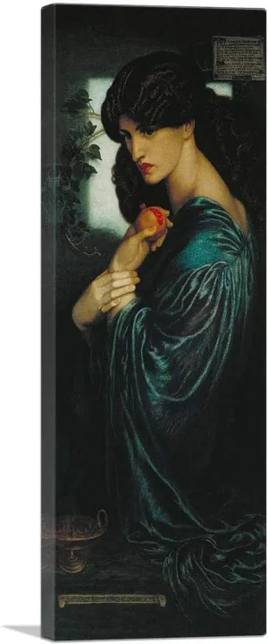 ARTCANVAS Proserpine 1874 Canvas Art Print Stretched Framed Painting Picture Poster Giclee Wall Decor by Dante Gabriel Rossetti - 36" x 12" (1.50" Deep)