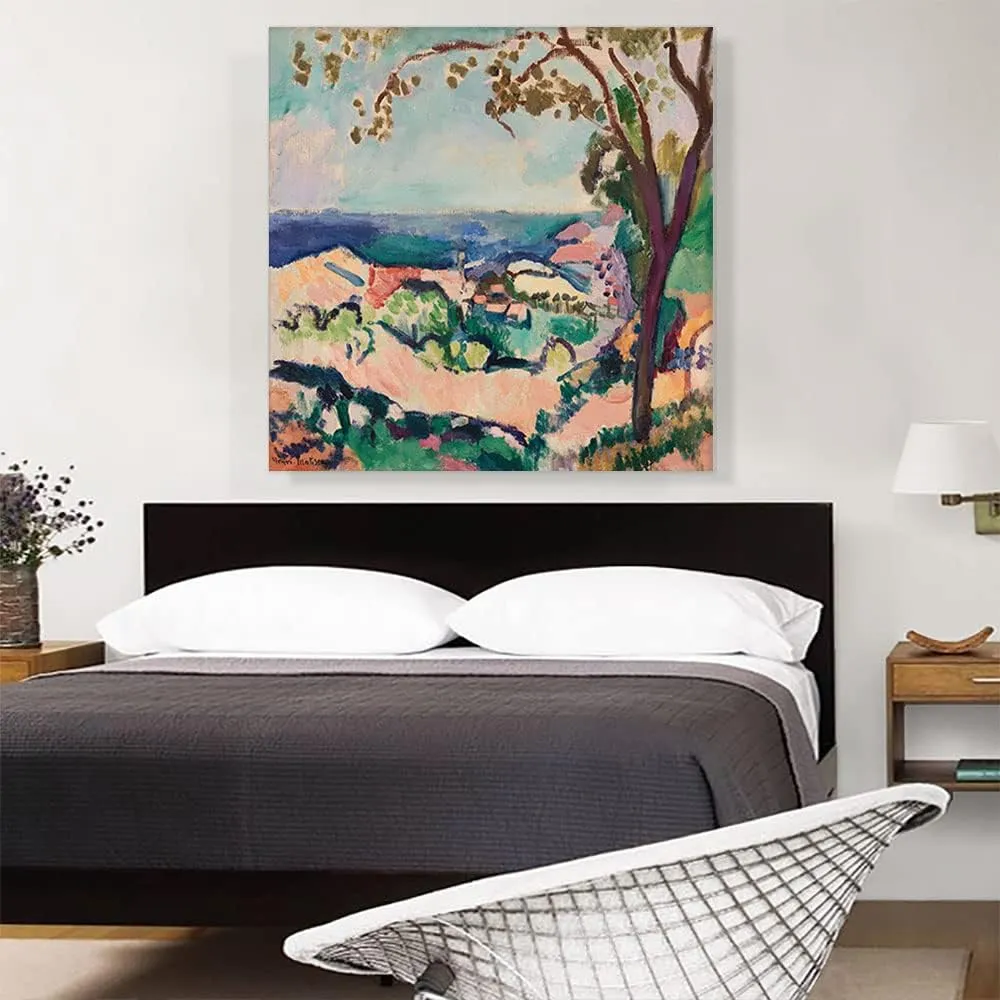 ARTCANVAS The Sea Seen from Collioure 1906 Canvas Art Print Stretched Framed Painting Picture Poster Giclee Wall Decor by Henri Matisse - 36" x 36" (1.50" Deep)
