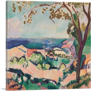 ARTCANVAS The Sea Seen from Collioure 1906 Canvas Art Print Stretched Framed Painting Picture Poster Giclee Wall Decor by Henri Matisse - 36" x 36" (1.50" Deep)