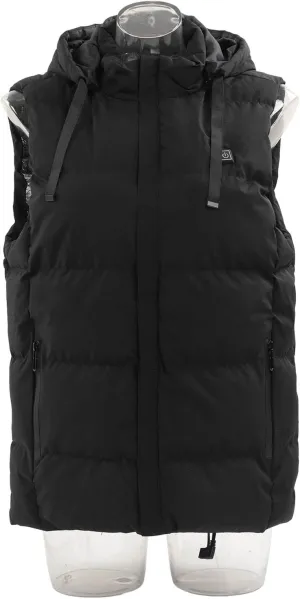 AUNMAS Heated Vest, Carbon Fiber Heating Vest Constant Heating Hooded Lightweight 3 Heating Levels USB for Winter (Black)