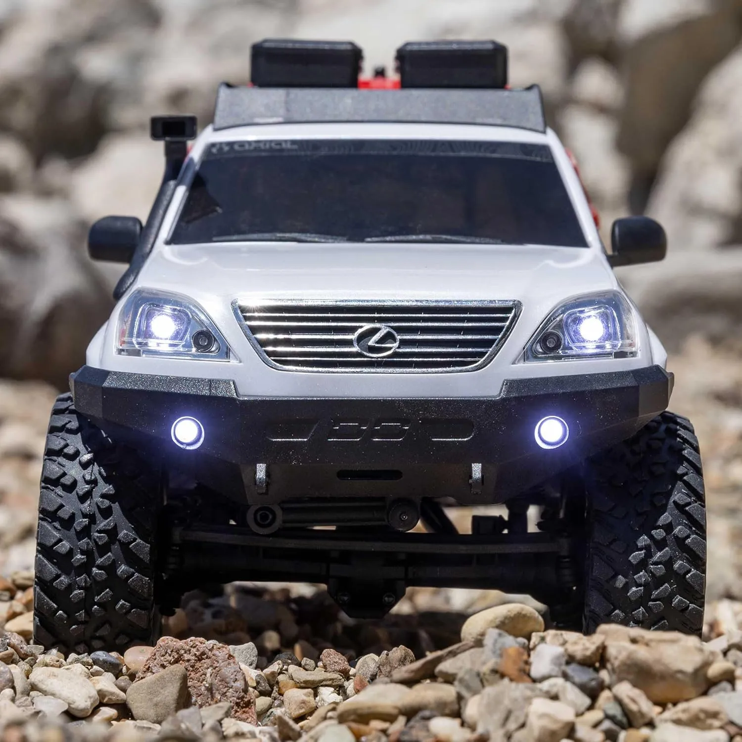 Axial RC Truck SCX24 Lexus GX470: 1/24 4WD RTR (Everything Needed to Run is Included), White, AXI-1532T1