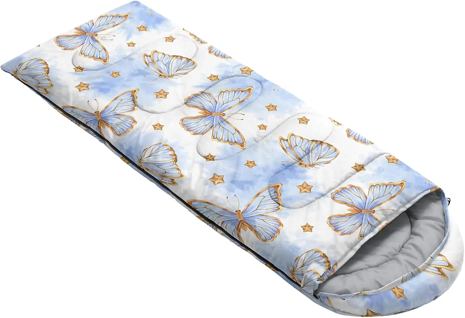 Axolotl Dinosaur Camping Sleeping Bag for Kids,3 Season Warm & Cool Spring Summer Fall Weather Waterproof Colorful Dino Camping Sack for Boys Girls Portable Lightweight,Travelling Adventure Hiking