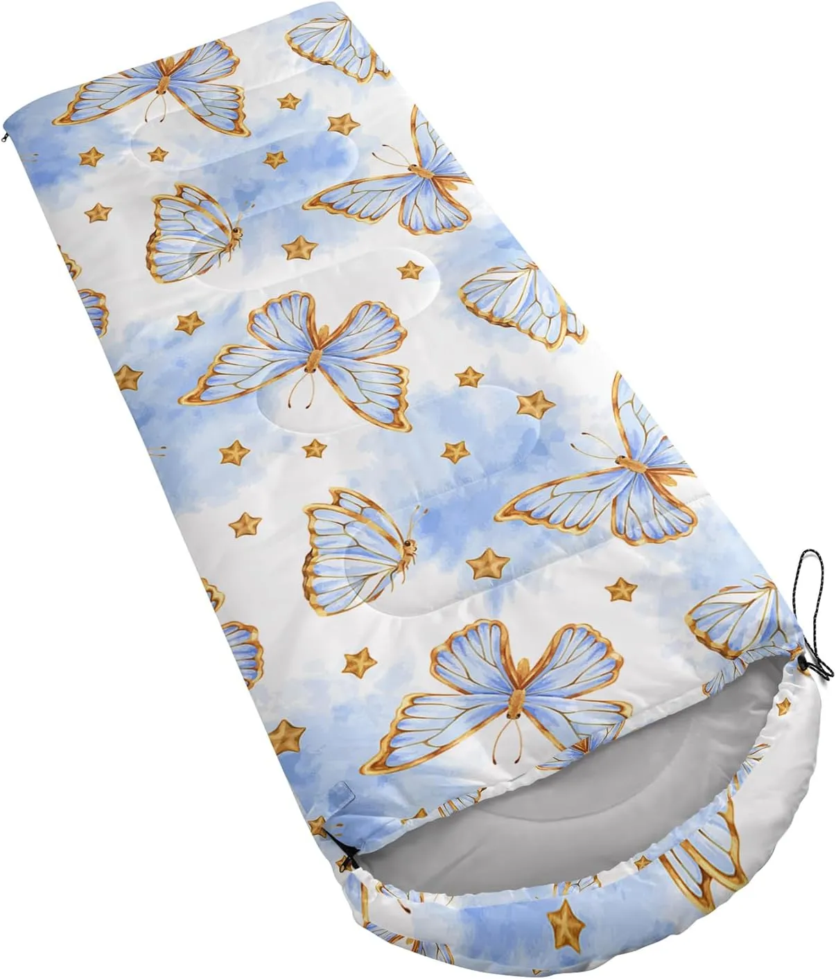 Axolotl Dinosaur Camping Sleeping Bag for Kids,3 Season Warm & Cool Spring Summer Fall Weather Waterproof Colorful Dino Camping Sack for Boys Girls Portable Lightweight,Travelling Adventure Hiking