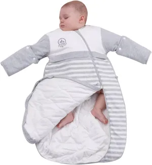 Baby Organic Sleeping Bag Detachable Sleeve Wearable Blanket,Grey,350g Filling for 32-59℉
