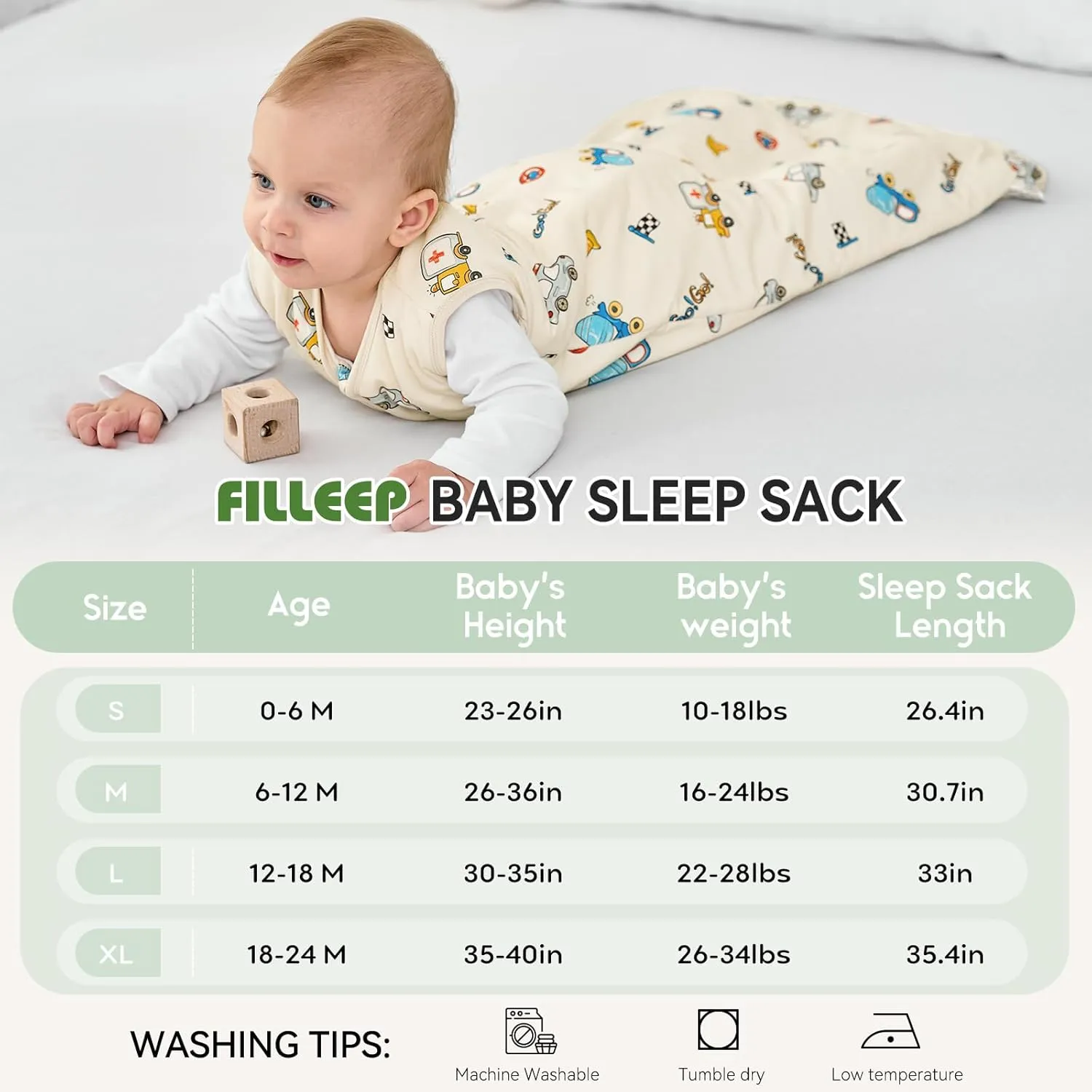 Baby Sleep Sack 6-12 Months Rayon Made From Bamboo 1.0 Tog Soft Wearable Blanket Baby Sleeping Bag for Infant Newborn 2-Way Zipper Toddler Sleep Sacks