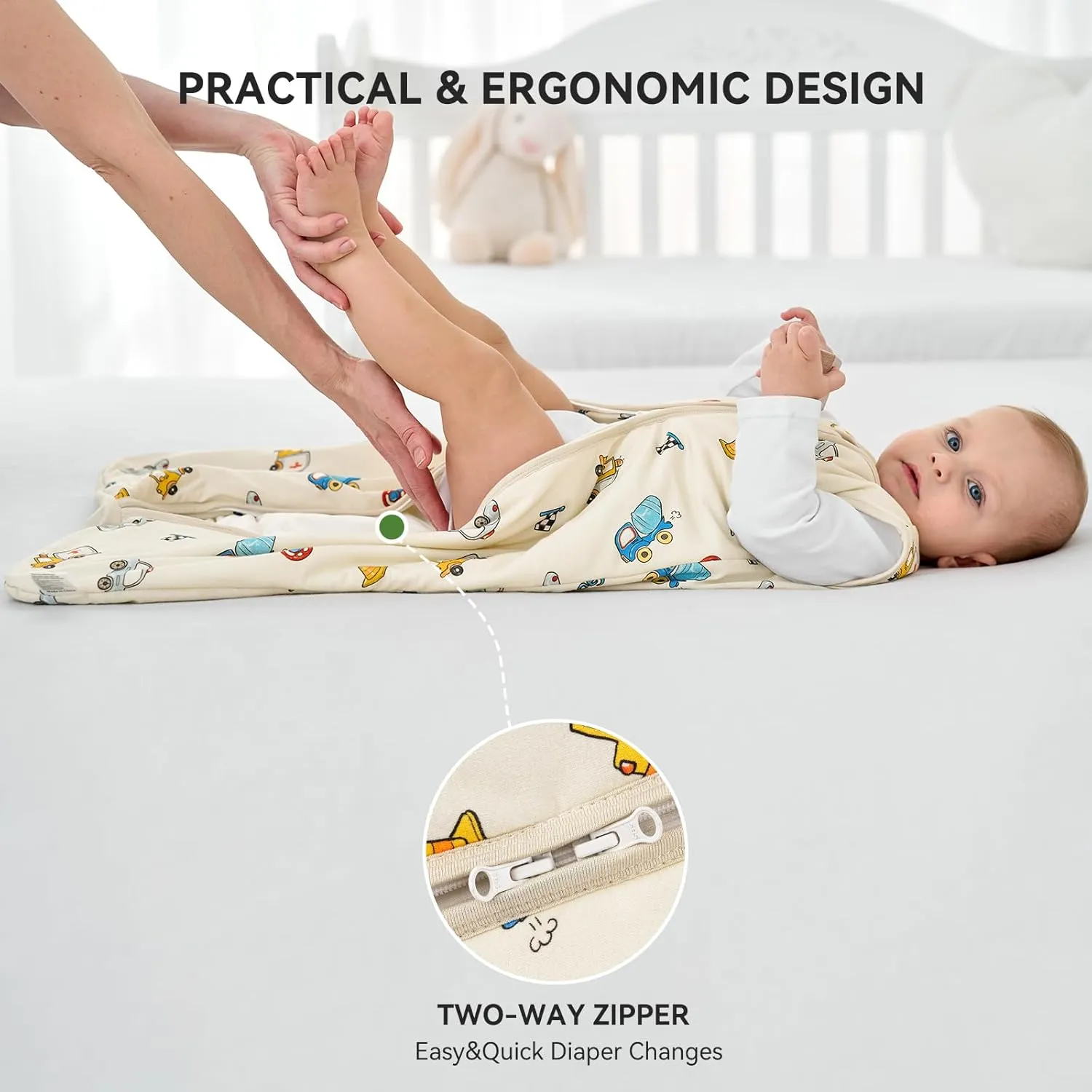 Baby Sleep Sack 6-12 Months Rayon Made From Bamboo 1.0 Tog Soft Wearable Blanket Baby Sleeping Bag for Infant Newborn 2-Way Zipper Toddler Sleep Sacks