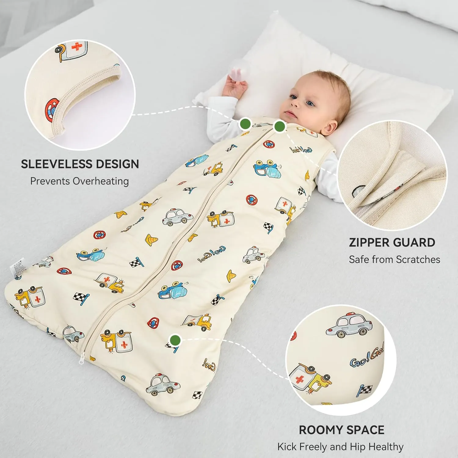 Baby Sleep Sack 6-12 Months Rayon Made From Bamboo 1.0 Tog Soft Wearable Blanket Baby Sleeping Bag for Infant Newborn 2-Way Zipper Toddler Sleep Sacks