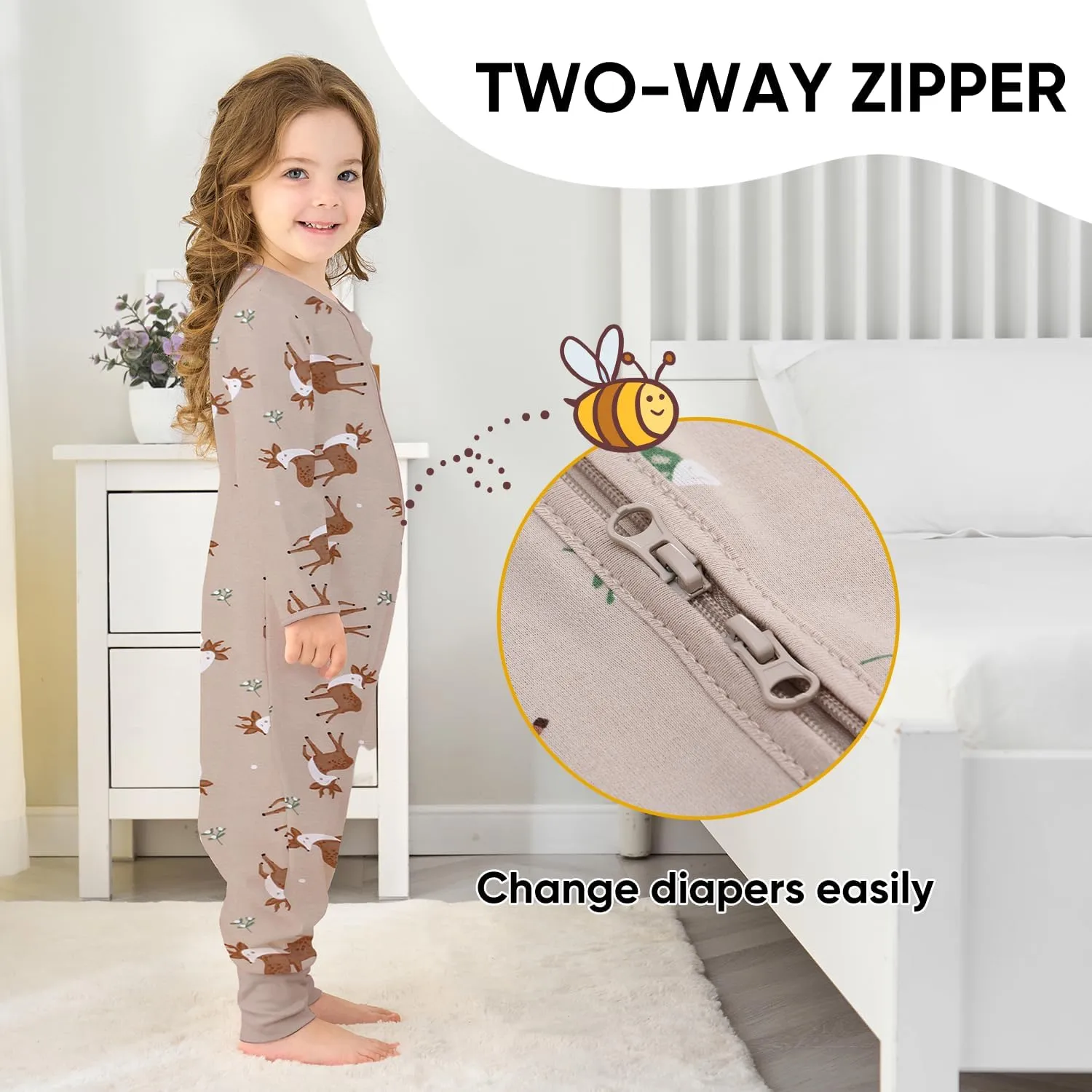 Baby Sleeping Bag with Feet, Summer Toddler Sleeping Sack with Legs Long Sleeves,Baby Wearable Blanket Sleep Sack 0.5 TOG