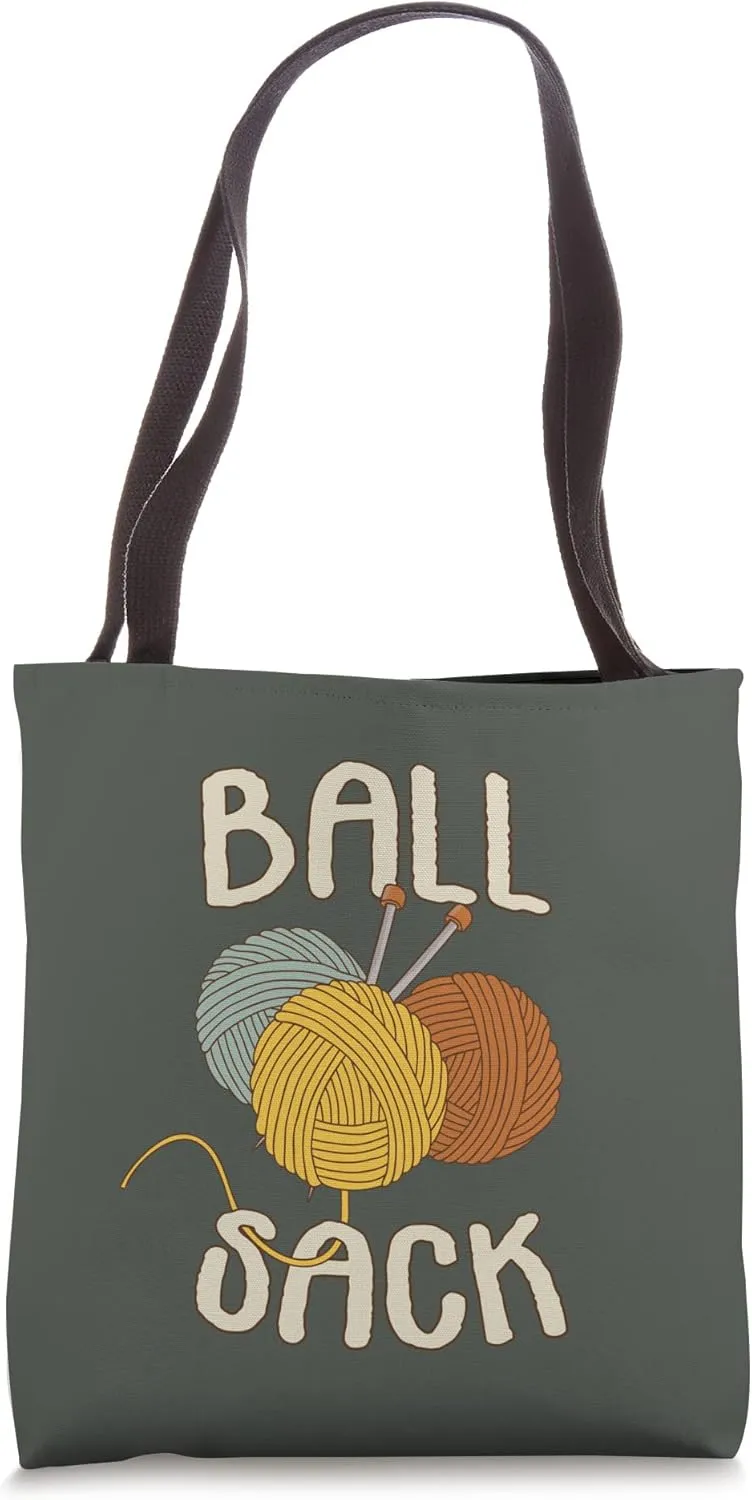 Ball Sack Funny Knitting Yarn Crochet Supplies Storage Tote Bag