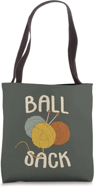 Ball Sack Funny Knitting Yarn Crochet Supplies Storage Tote Bag