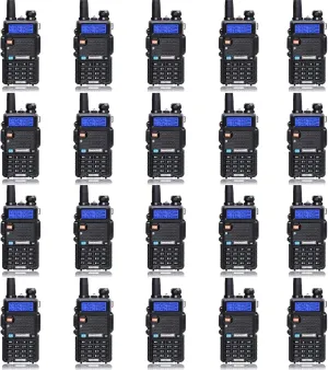 Baofeng UV-5R Dual Band Two Way Radio Handheld Ham Radio Long Range Walkie Talkies Pack of 20 for Hiking Camping Hunting Skiing Trip(Black)