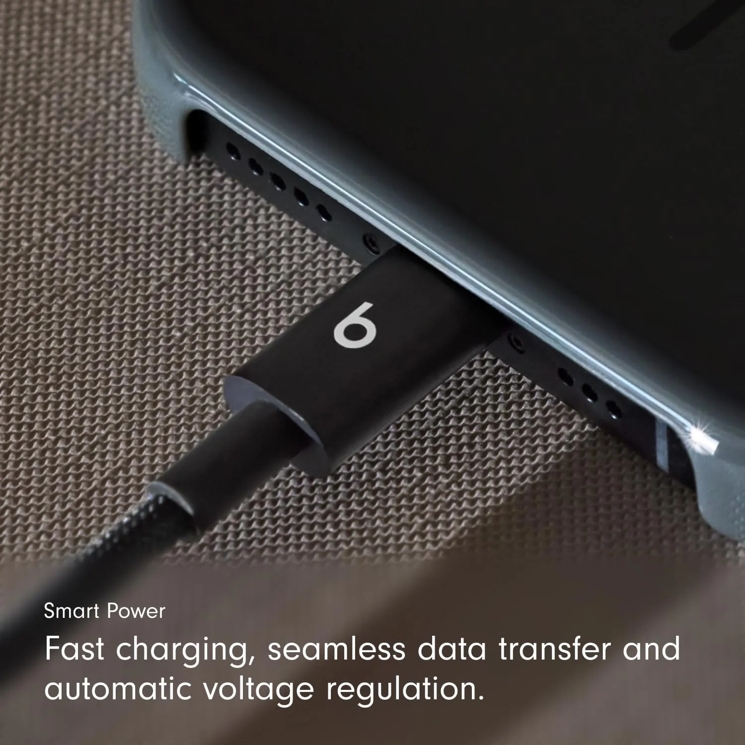 Beats USB-A to USB-C Woven Cable Fast Charging Durable and Tangle-Free Design Compatible Charger for Apple & Android USB-C Devices (1.5 m, 5 ft) - Bolt Black