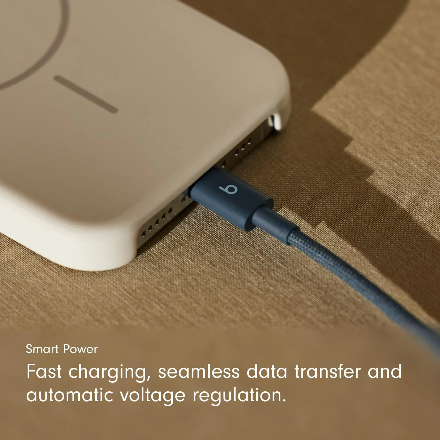 Beats USB-C to USB-C Woven Cable Fast Charging Durable/Tangle-Free Compatible Charger for Apple & Android USB-C Devices (1.5 m, 5 ft) - Nitro Navy
