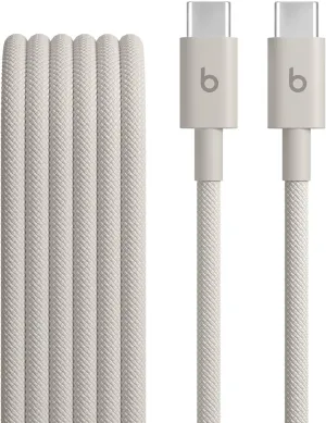 Beats USB-C to USB-C Woven Cable Fast Charging Durable/Tangle-Free Compatible Charger for Apple & Android USB-C Devices (1.5 m, 5 ft) - Surge Stone