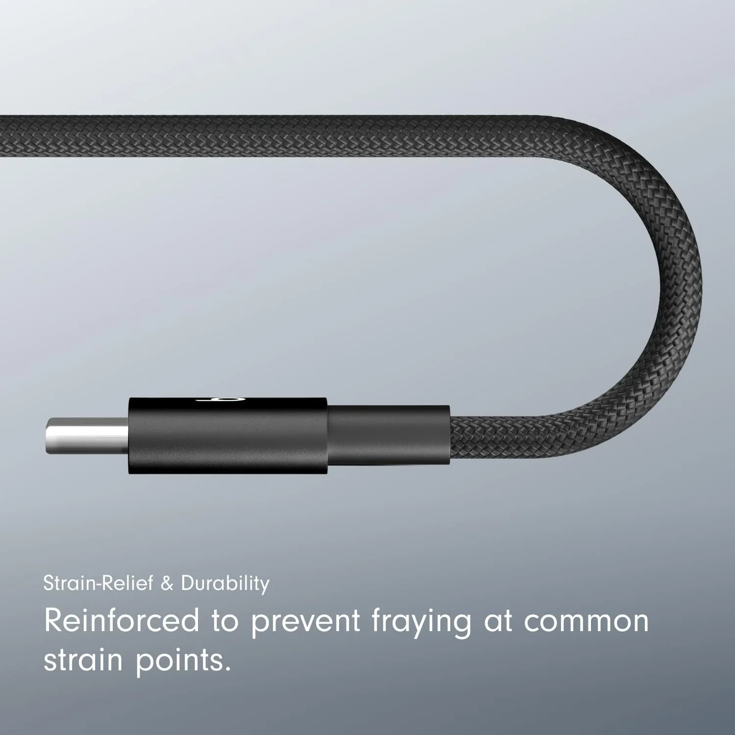 Beats USB-C to USB-C Woven Short Cable Fast Charging Durable/Tangle-Free Compatible Charger for Apple & Android USB-C Devices (20 cm) - Bolt Black