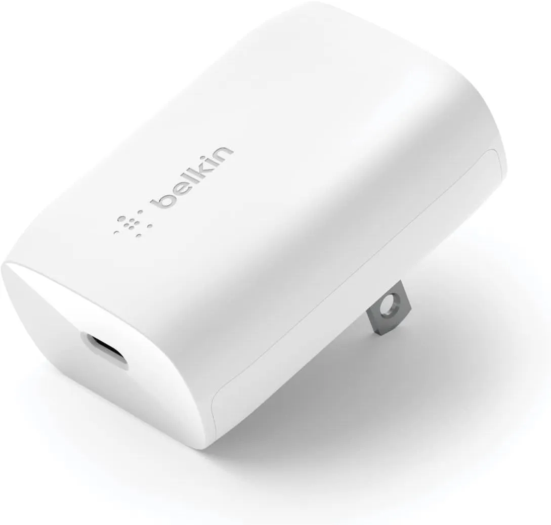 Belkin 30W Wall Charger, USB-C Charger Block, Fast Charging Block for iPhone 16, 16 Plus, 16 Pro, 16 Pro Max, 15, 15 Pro, 15 Pro Max, Galaxy S25, iPad, AirPods, Nintendo Switch 2 & More - 1-Pack