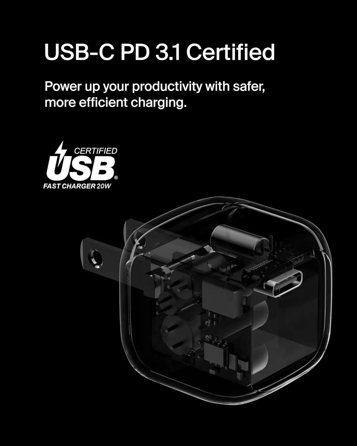 Belkin Compact Wall Charger 20W, USB-C Power Delivery Fast Charging for Apple iPhone 16, 15, 14, 13, Plus, Pro, Pro Max, Samsung Galaxy S25, S24, Google Pixel 9, iPad, AirPods, & More - White (2-Pack)