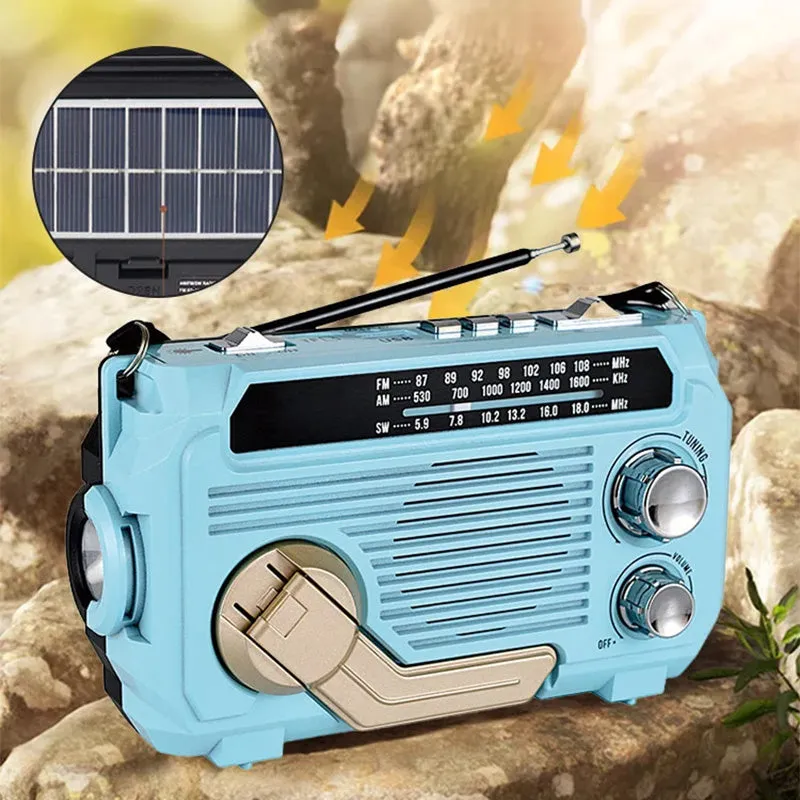 ⏳Beperkte tijd 50% korting!💥 Multi-function Hand Crank Portable Radio with Flashlight