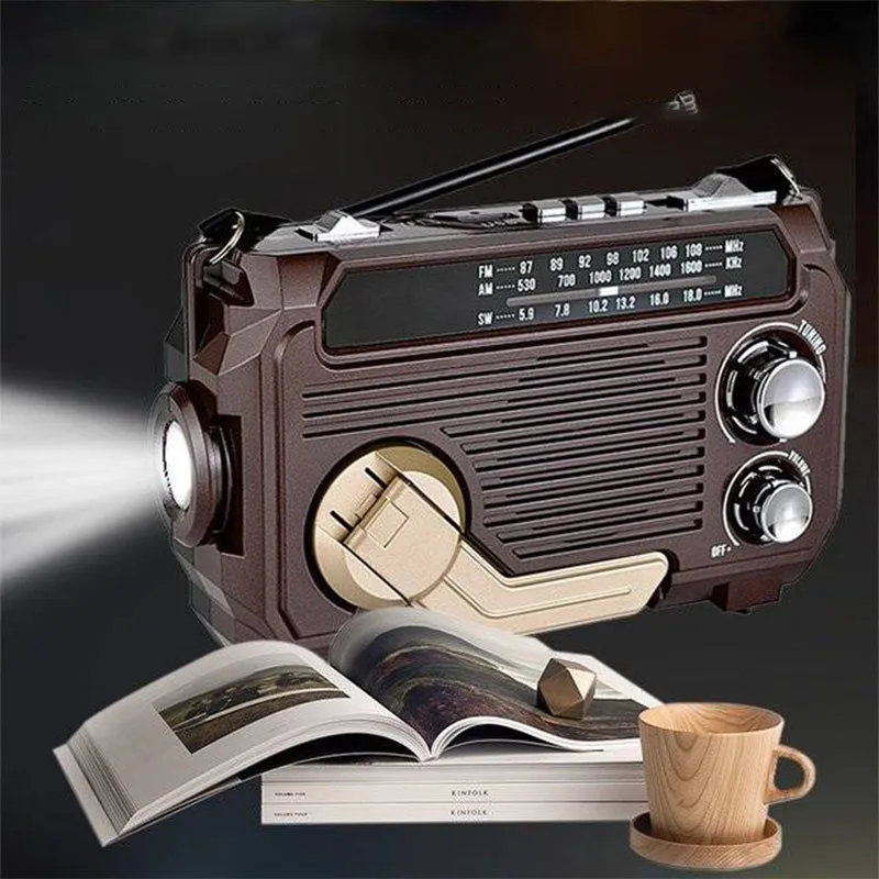 ⏳Beperkte tijd 50% korting!💥 Multi-function Hand Crank Portable Radio with Flashlight