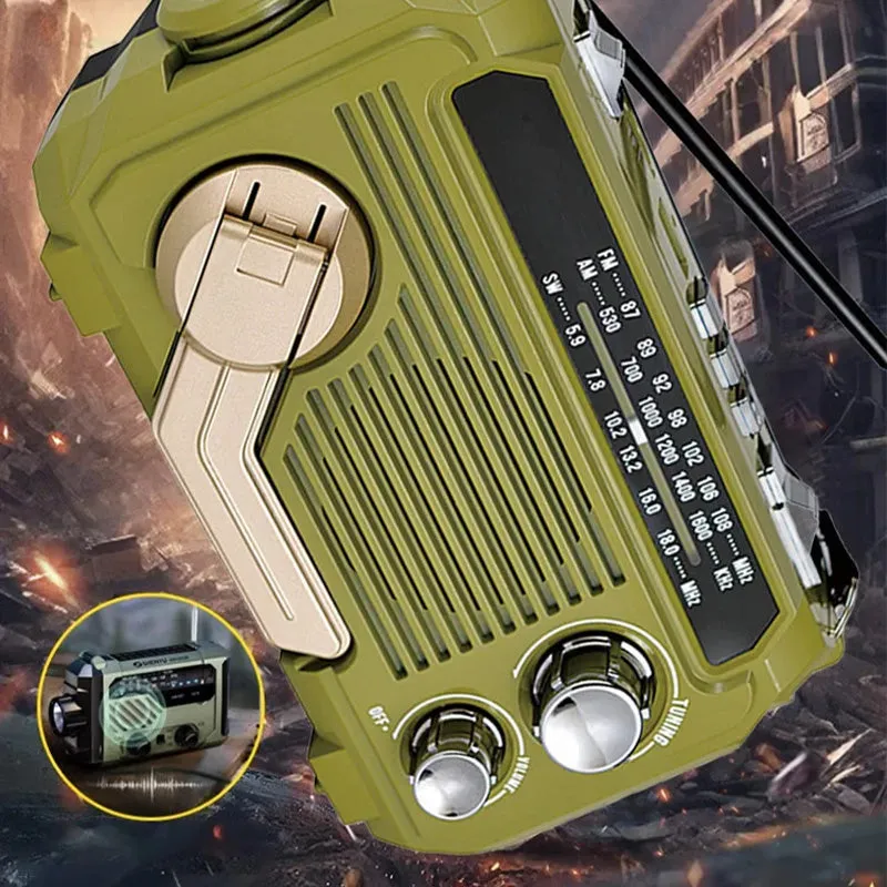 ⏳Beperkte tijd 50% korting!💥 Multi-function Hand Crank Portable Radio with Flashlight