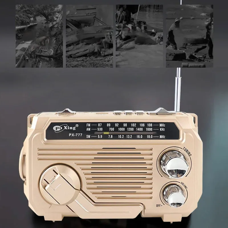 ⏳Beperkte tijd 50% korting!💥 Multi-function Hand Crank Portable Radio with Flashlight