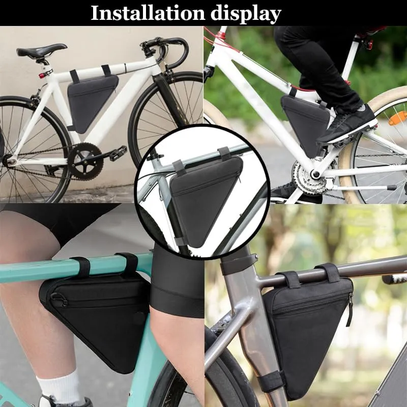 Bike Frame Bag for Cannondale Trigger, Bicycle Triangle Pouch, Bike Frame Triangle Travel Storage Bag, Riding Accessories, for Mountain Road Bike Trip,A Black