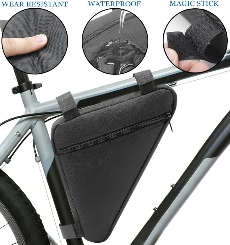 Bike Frame Bag for Cannondale Trigger, Bicycle Triangle Pouch, Bike Frame Triangle Travel Storage Bag, Riding Accessories, for Mountain Road Bike Trip,A Black