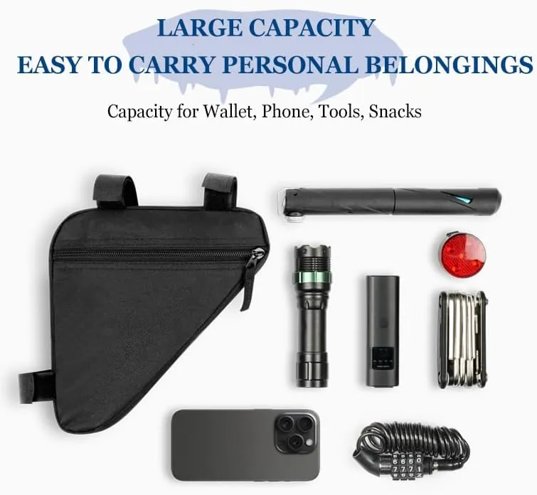 Bike Frame Bag for Cannondale Trigger, Bicycle Triangle Pouch, Bike Frame Triangle Travel Storage Bag, Riding Accessories, for Mountain Road Bike Trip,A Black