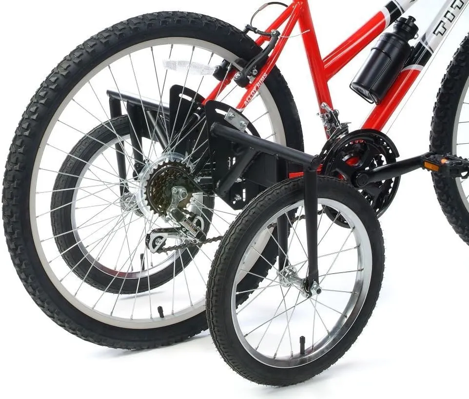 BIKE USA Heavy-Duty Stabilizer Wheels for Adult Bicycles, The Original Training Aid for Full Size Bikes with a 24" to 27" Inch Wheel, Supports over 250 LBS, Patented Design, Black, 16-Inch (1000)
