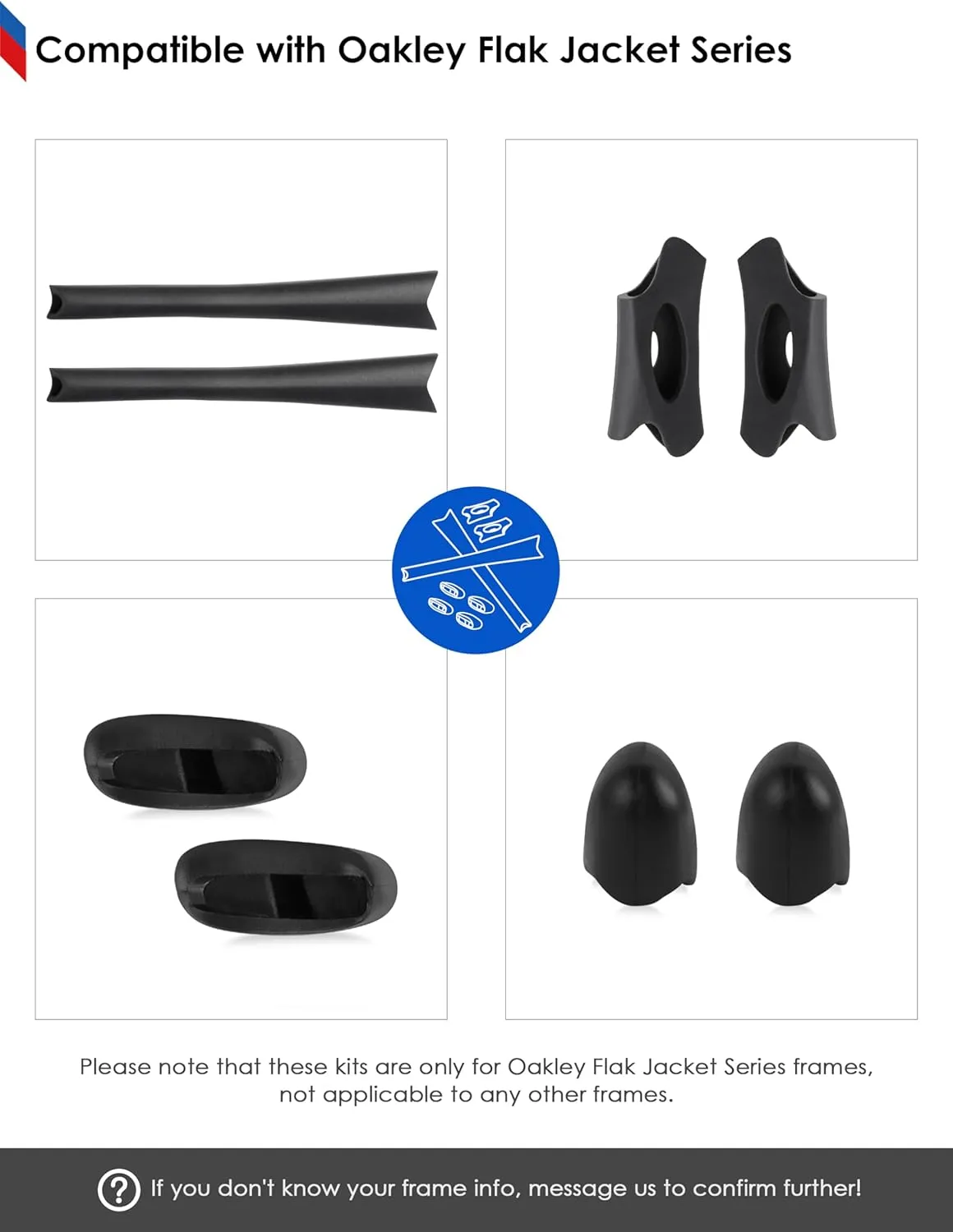 BLAZERBUCK Replacement Sock Kits Earsocks & Nosepieces for Oakley Flak Jacket XLJ Sunglass