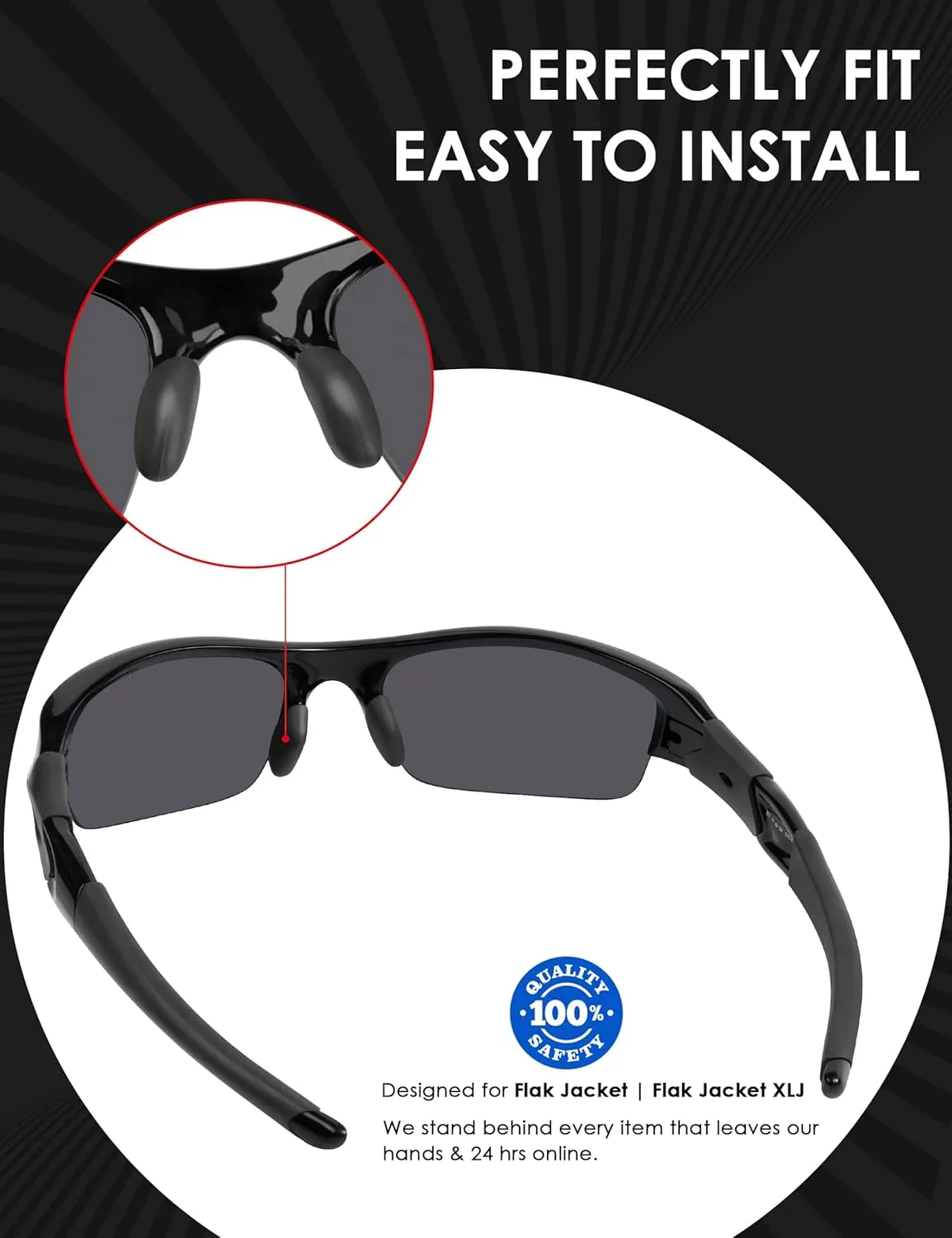 BLAZERBUCK Replacement Sock Kits Earsocks & Nosepieces for Oakley Flak Jacket XLJ Sunglass