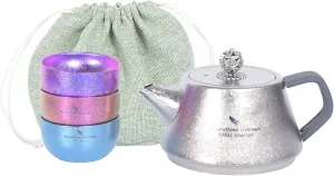 Boundless Voyage Titanium Tea Pot Coffee Kettle with Filter Lightweight Single Layer Kettle Jug Kettle for Stove Top