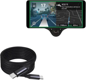 BoxWave Cable Compatible with Comma Three devkit - DirectSync PD Cable (10ft) - USB-C to USB-C (100W), Long Type C Braided Nylon Alloy Fast Charge - Jet Black