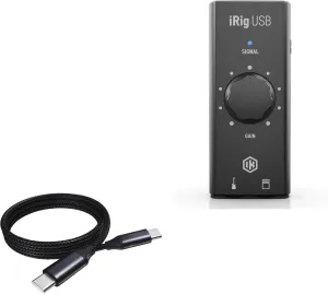 BoxWave Cable Compatible with IK Multimedia iRig USB - DirectSync PD Cable (3ft) - USB-C to USB-C (100W), Type C Braided Charge and Fast Sync - Jet Black