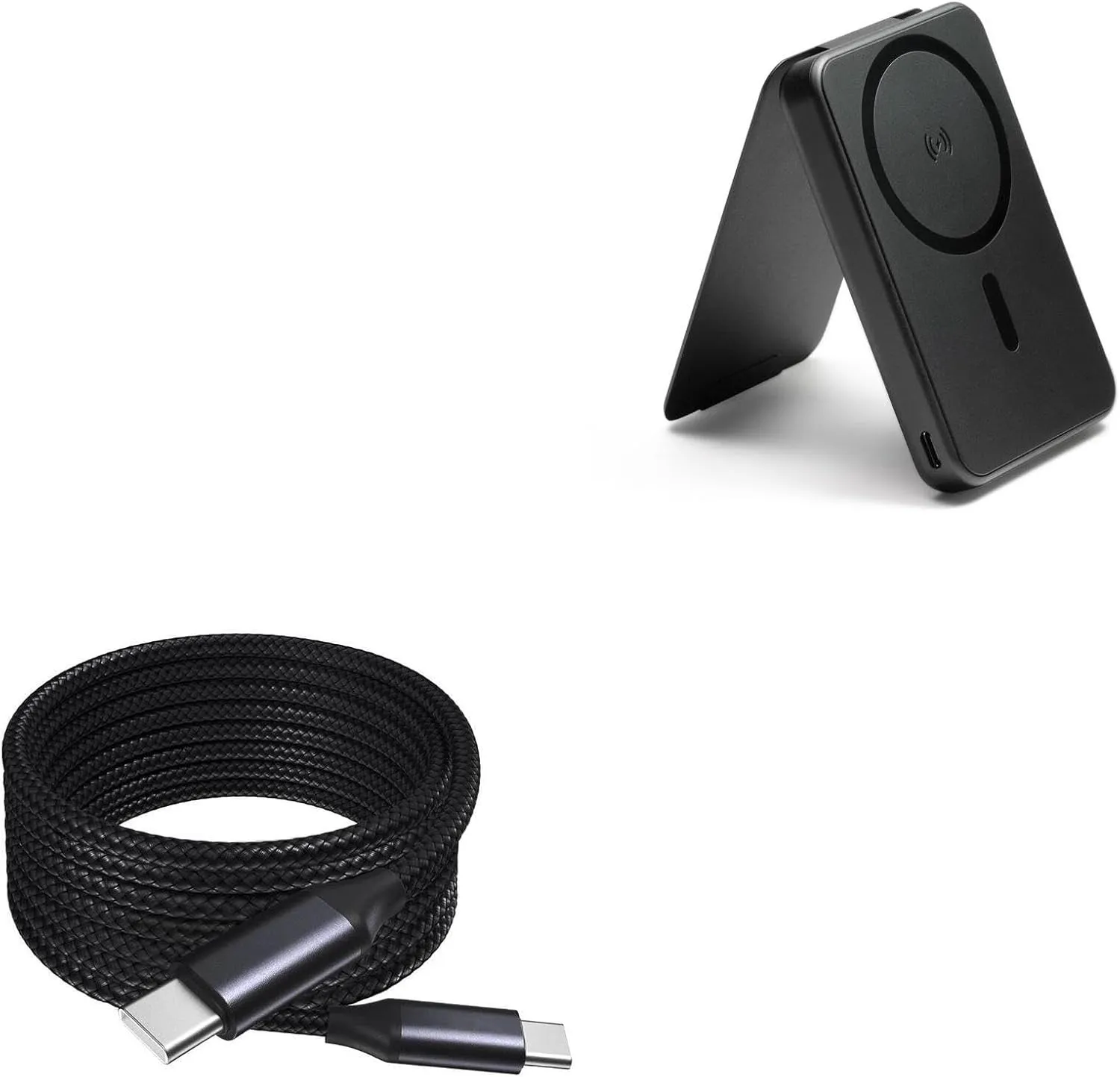 BoxWave Cable Compatible with Mophie Snap  Juice Pack Mini Stand - DirectSync PD Cable (10ft) - USB-C to USB-C (100W), Long Type C Braided Nylon Alloy Fast Charge - Jet Black