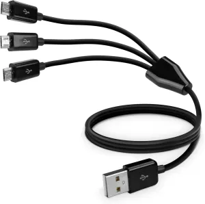 BoxWave Cable Compatible with Prestigio Grace 4891 - MultiCharge MicroUSB Cable, Multiple Charging Cable Micro USB Cable - Black