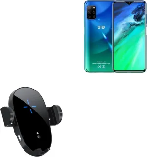 BoxWave Car Charger Compatible with Elephone E10 - Wireless Charging Auto Mount (15W), Qi Wireless Car Charger Stand Mount Air Vent - Black