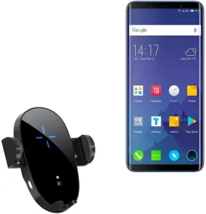 BoxWave Car Charger Compatible with Elephone U - Wireless Charging Auto Mount (15W), Qi Wireless Car Charger Stand Mount Air Vent - Black