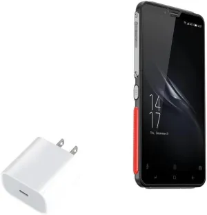 BoxWave Charger Compatible with Elephone Soldier - PD GAN miniCube (30W), 30W Tiny PD GAN Type-C Wall Charger - Winter White