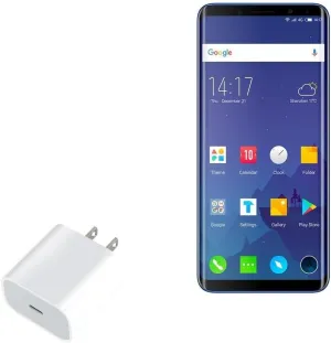 BoxWave Charger Compatible with Elephone U Pro - PD GAN miniCube (30W), 30W Tiny PD GAN Type-C Wall Charger - Winter White