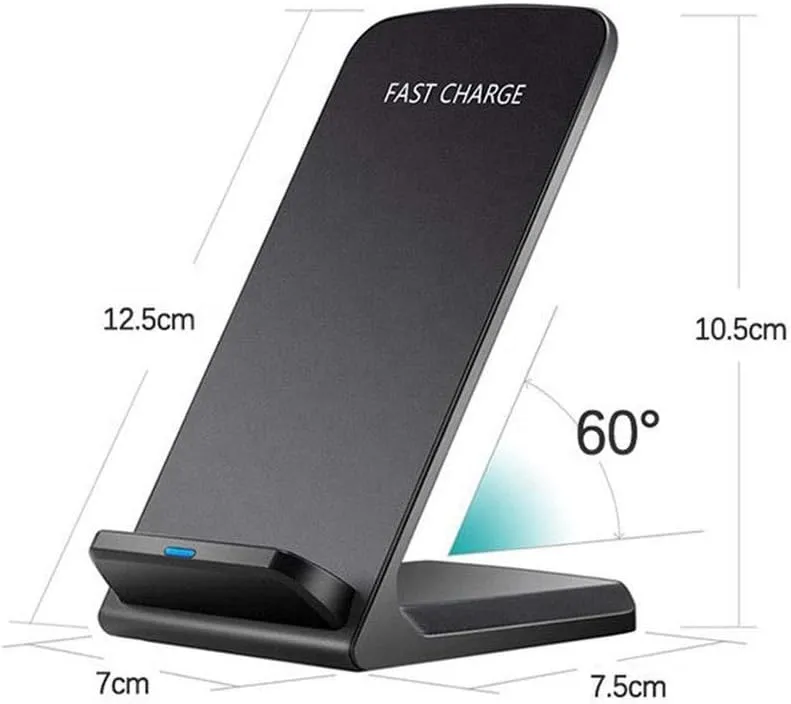 BoxWave Charger Compatible with Kyocera DuraForce Pro 3 - Wireless QuickCharge Stand (10W), No Cord; no Problem! Charge Your Phone with Ease! - Jet Black