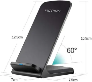BoxWave Charger Compatible with Kyocera DuraForce Pro 3 - Wireless QuickCharge Stand (10W), No Cord; no Problem! Charge Your Phone with Ease! - Jet Black