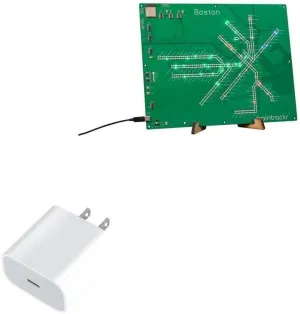 BoxWave Charger Compatible with Traintrackr Massachusetts Map Trackr - PD GAN miniCube (30W), 30W Tiny PD GAN Type-C Wall Charger - Winter White