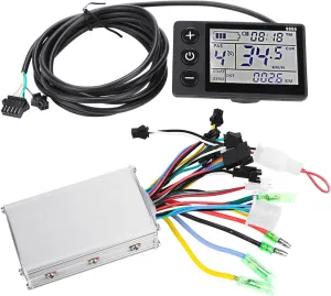 Brushless Motor Controller, Electric Motor Controller Electric Bike Brushless Controller Kit with Waterproof LCD Display(36V/48V 350W)