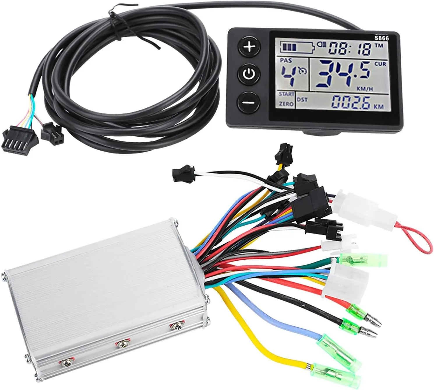 Brushless Motor Controller, Electric Motor Controller Electric Bike Brushless Controller Kit with Waterproof LCD Display(36V/48V 350W)