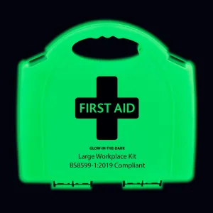 BS8599-1 Large Workplace First Aid Kit in Glow In The Dark Aura Box - 3402
