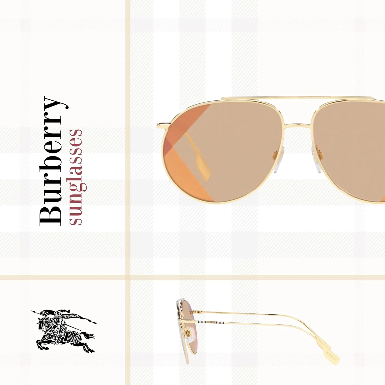 BURBERRY Alice BE3138 Metal Aviator Sunglasses for Women   BUNDLE With Designer iWear Eyewear Kit