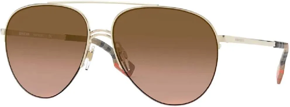 BURBERRY BE3113 Ferry Aviator Sunglasses for Women   BUNDLE with Designer iWear Eyewear Kit