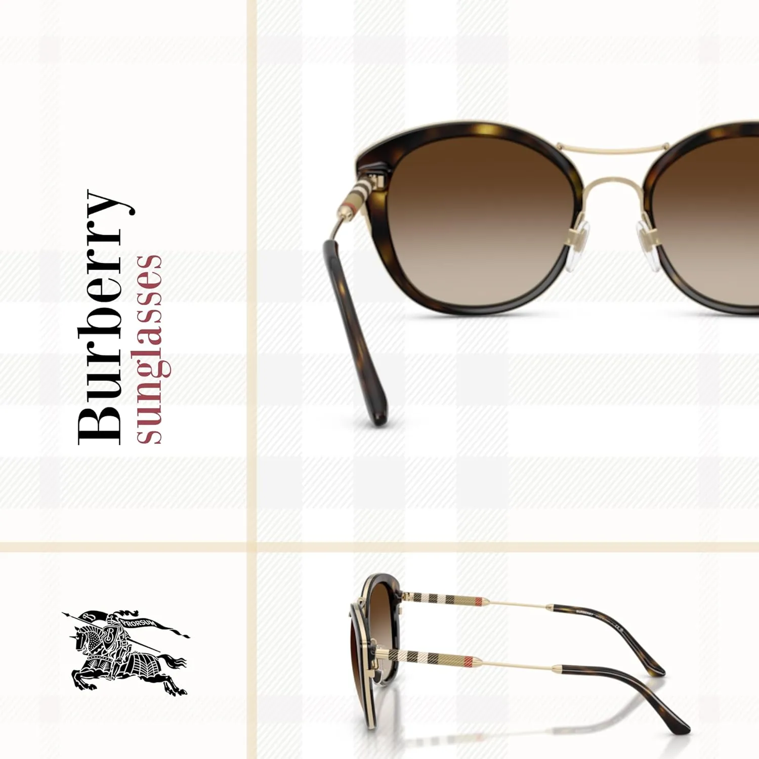 BURBERRY BE4251Q Round Sunglasses For Women   BUNDLE with Designer iWear Eyewear Kit