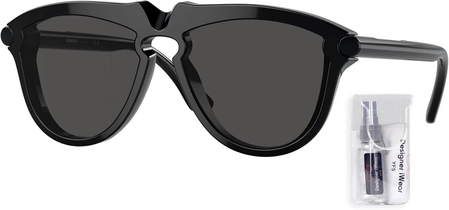 BURBERRY BE4417U Aviator Sunglasses for Men   BUNDLE With Deisgner iWear Complimentary Eyewear Kit